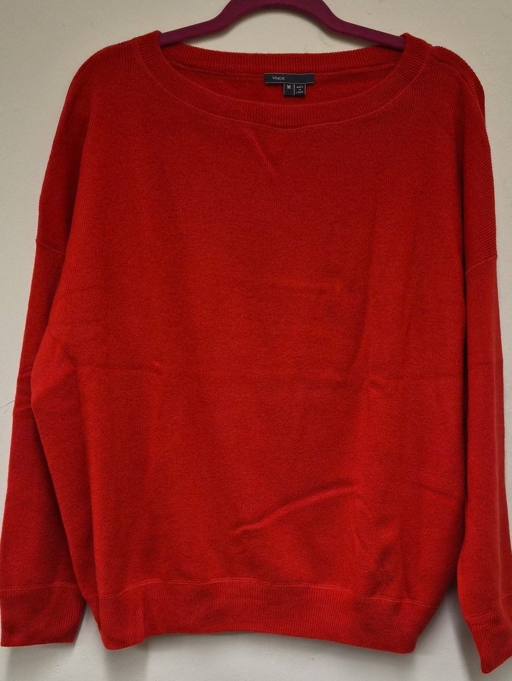 Vince Men's Bright Red Crewneck Sweater